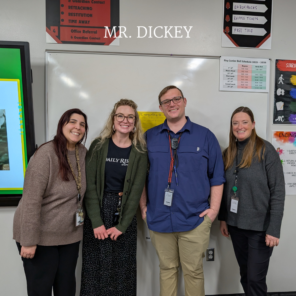 Photographs of Roy Jr teachers receiving awards from the district 