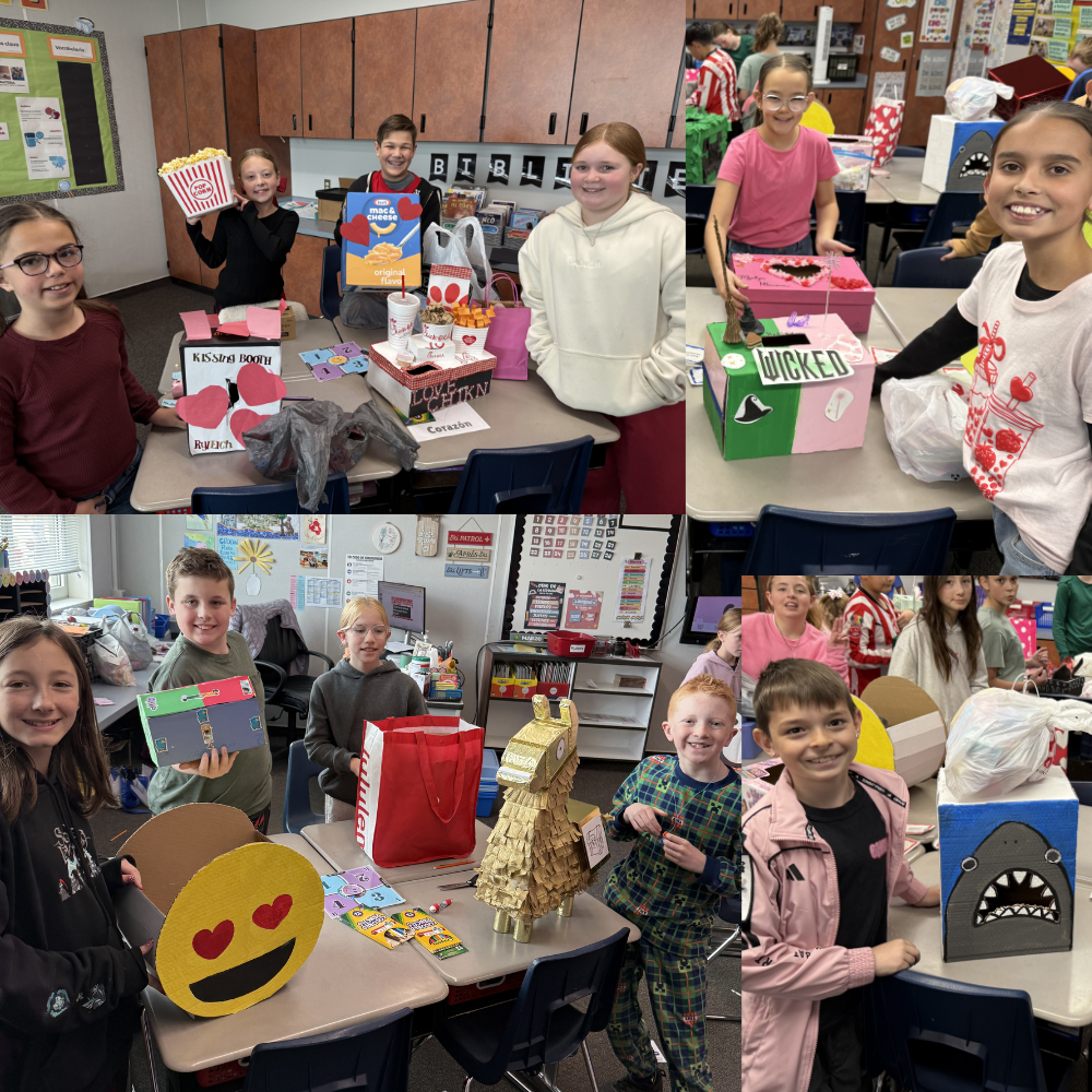 Valentines Day celebrations at Freedom Elementary. Fun Boxes and Fun activities. HAPPY VALENTINES DAY