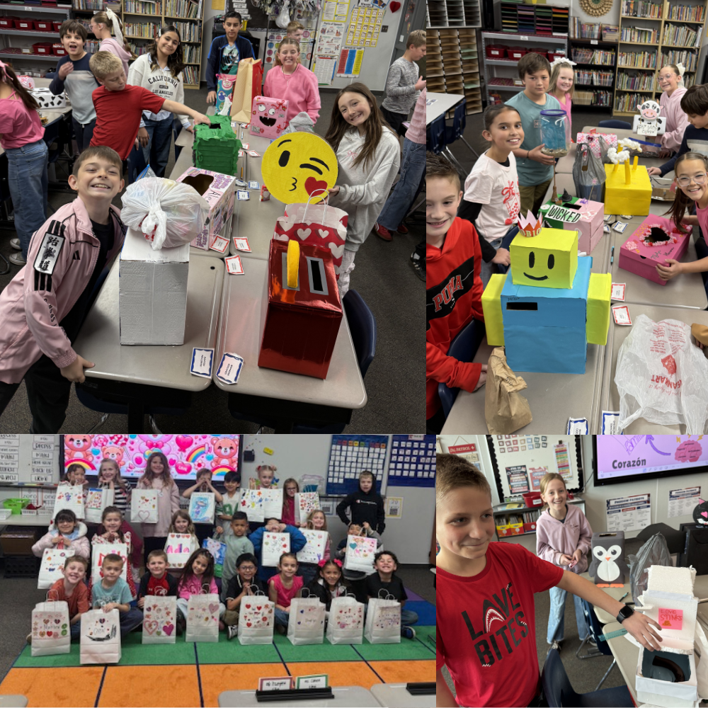 Valentines Day celebrations at Freedom Elementary. Fun Boxes and Fun activities. HAPPY VALENTINES DAY