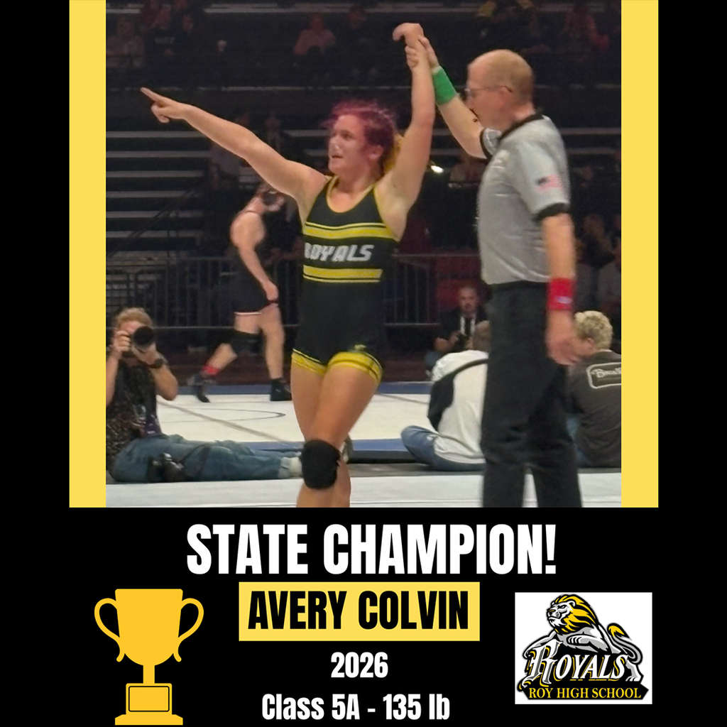Photograph of Avery Colvin, State Champion 2026 Class 5A - 135 lb