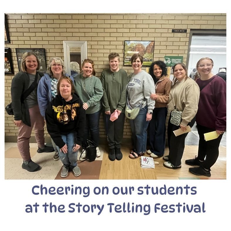 teachers and student cheering on our students at the story telling festival