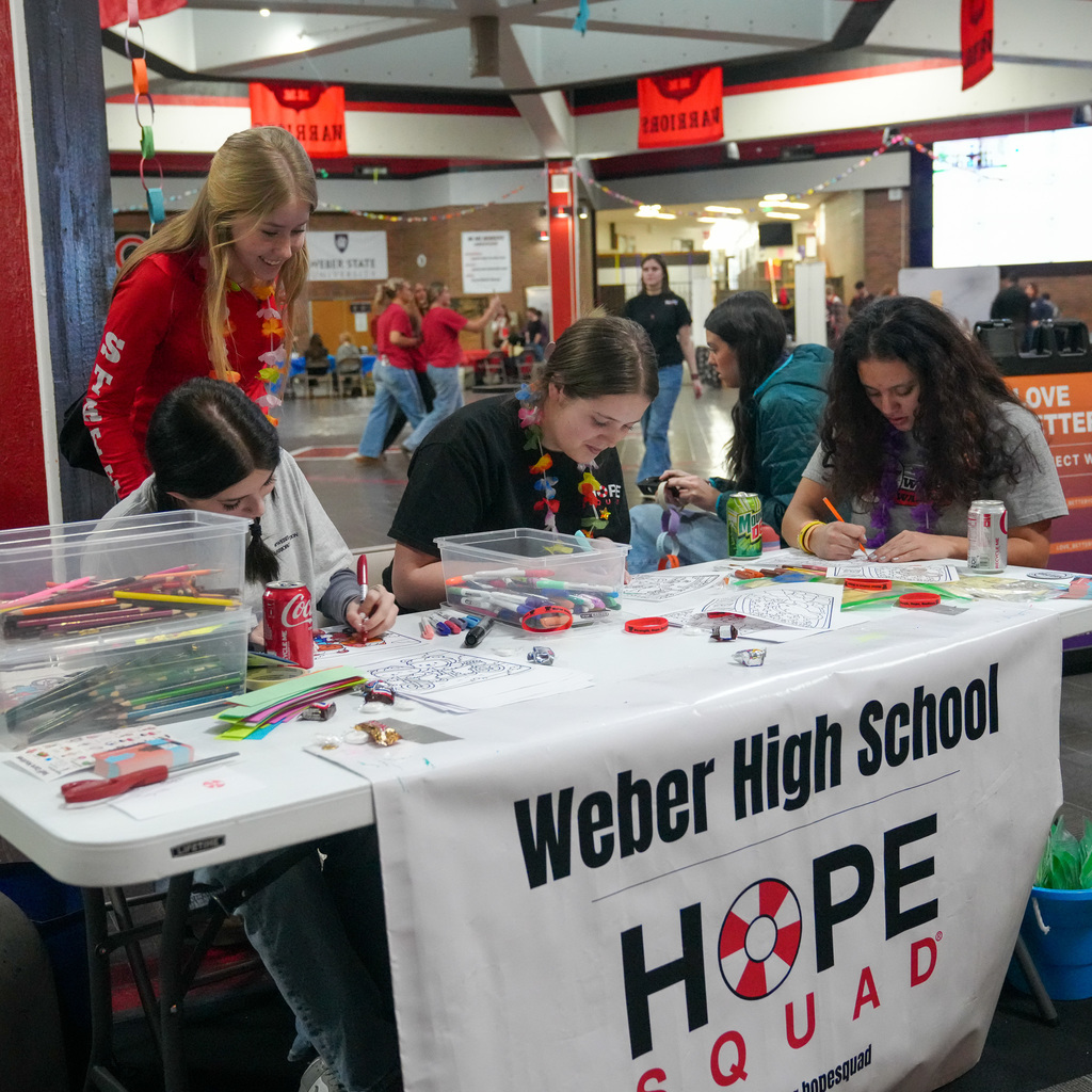 Wellness fair booths and participants