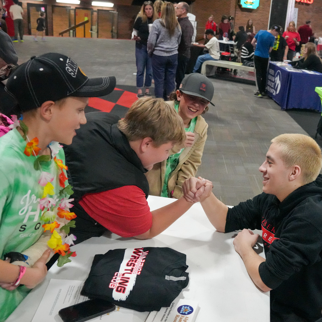 Wellness fair booths and participants