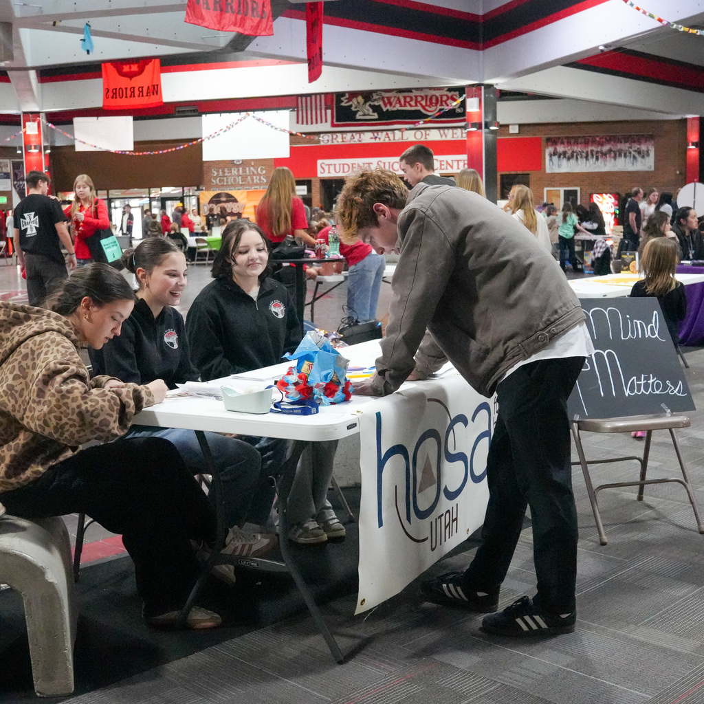Wellness fair booths and participants