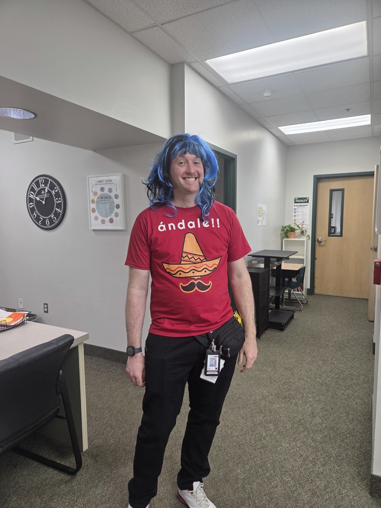 Sr. Findlay with cracy hair and half a mustache