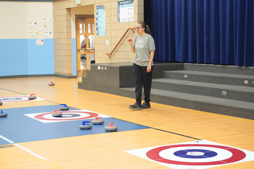 Curling Demo at Burch Creek Elementary