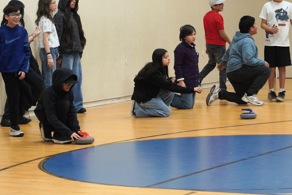 Curling Demo at Burch Creek Elementary