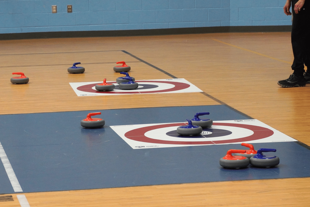Curling Demo at Burch Creek Elementary