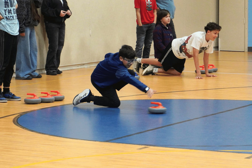 Curling Demo at Burch Creek Elementary