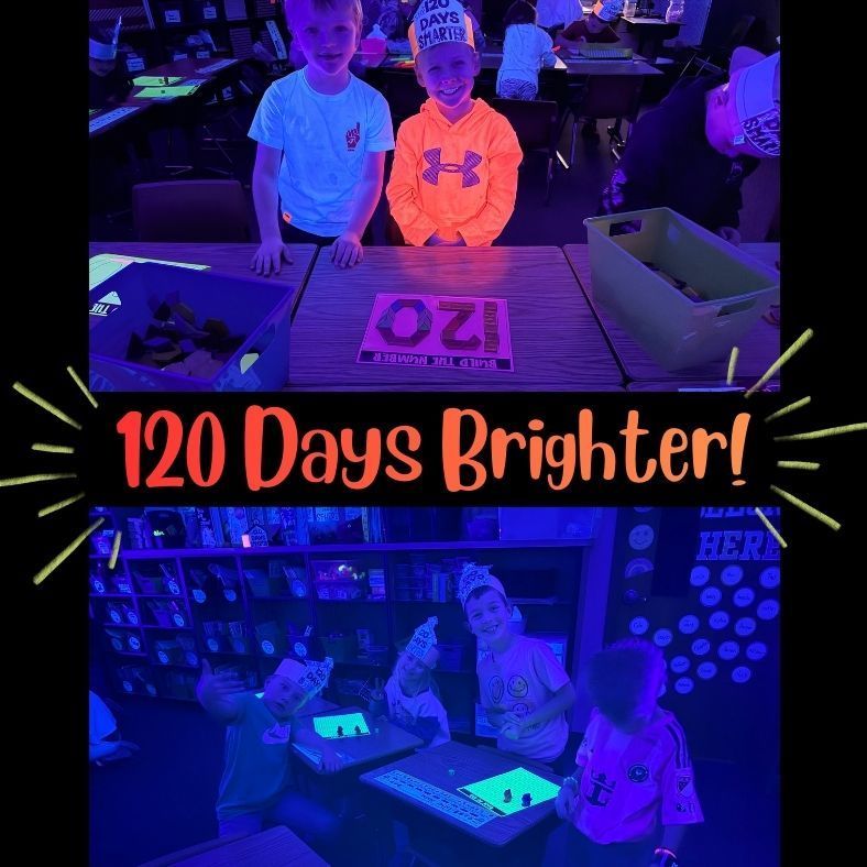 120 days brighter! Students glow party