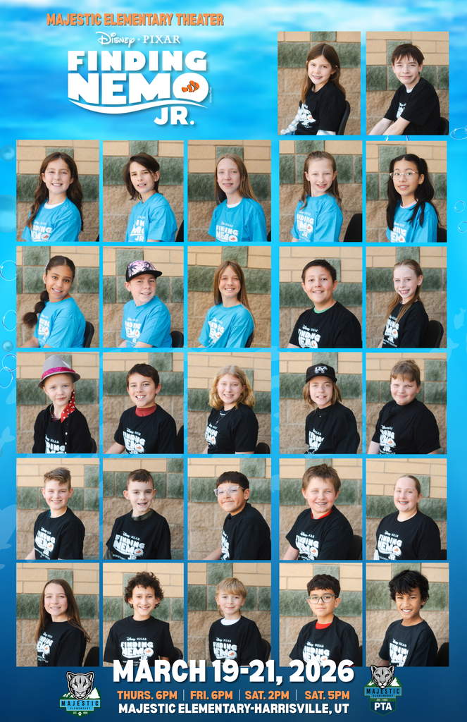 Majestic Elementary Theater Disney Pixar Finding Nemo Jr. Individual pictures of cast members