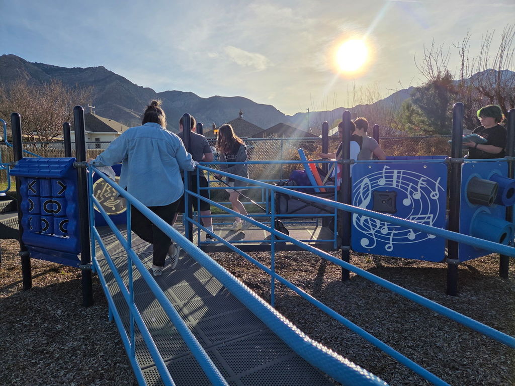 Students working through obstacles