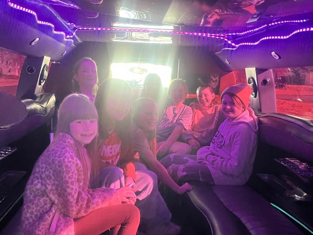 Limo ride with students