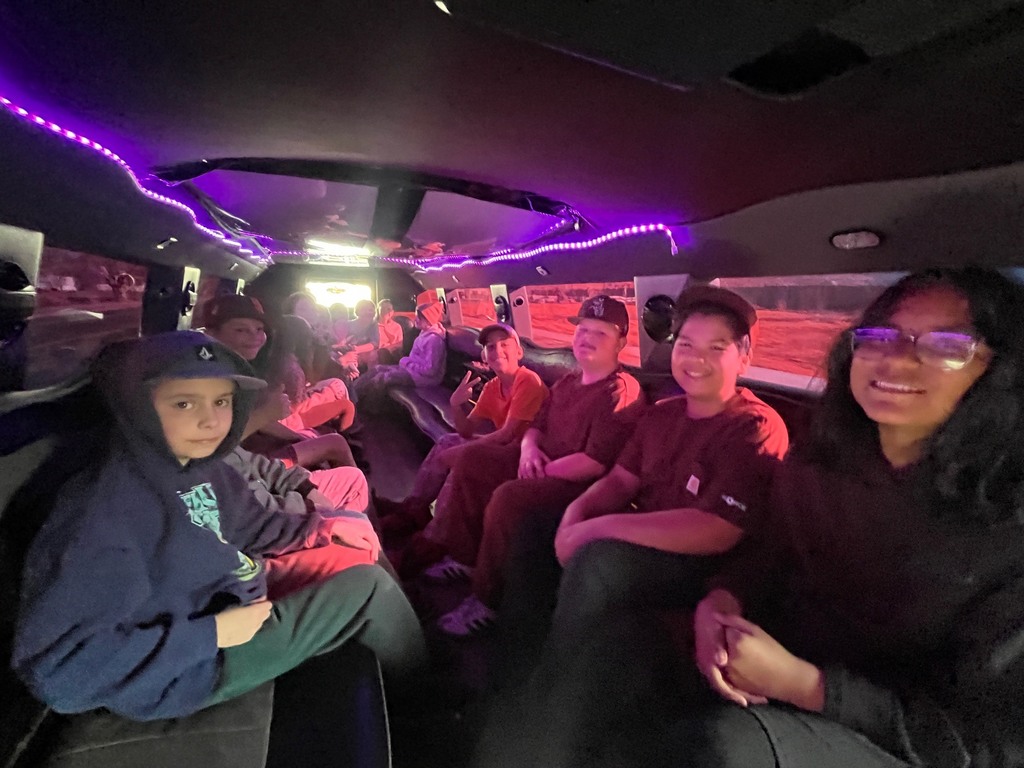 Limo ride with students
