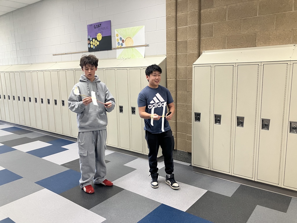 9th Grade Drone Aviation class is learning the basic principles of flight. They are learning that what the Wright brothers did took a lot of trial and error, as they try for themselves to build a working rubberband propelled glider. We ran tests after a week of building both indoor and outdoor to see how they flew , turns out its tougher than it looks. "Knowledge is of no value unless you put it into practice,"-Anton Chekhov