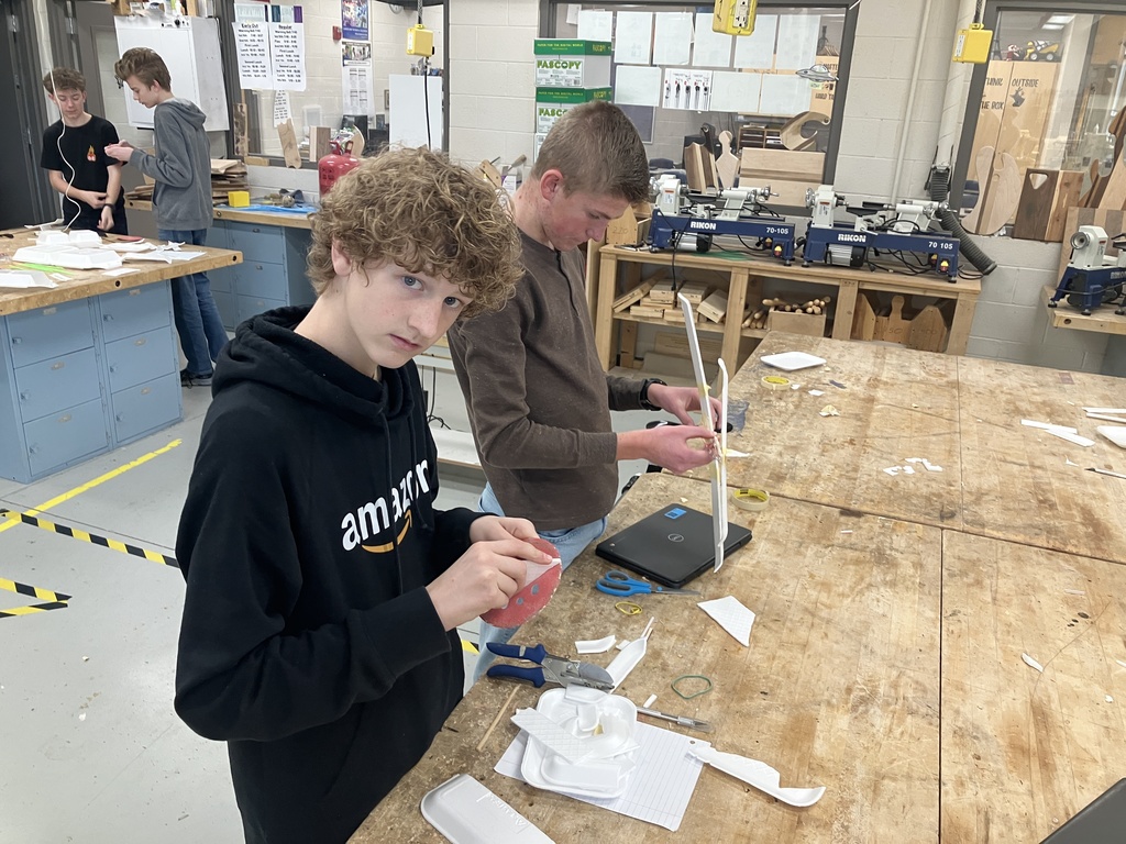 9th Grade Drone Aviation class is learning the basic principles of flight. They are learning that what the Wright brothers did took a lot of trial and error, as they try for themselves to build a working rubberband propelled glider. We ran tests after a week of building both indoor and outdoor to see how they flew , turns out its tougher than it looks. "Knowledge is of no value unless you put it into practice,"-Anton Chekhov
