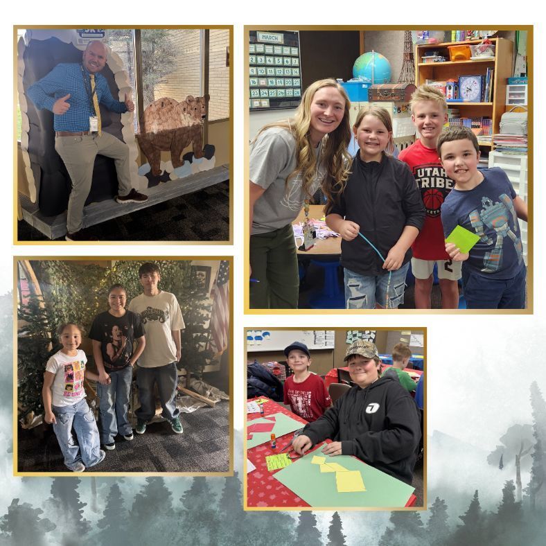 families having fun together at the school.