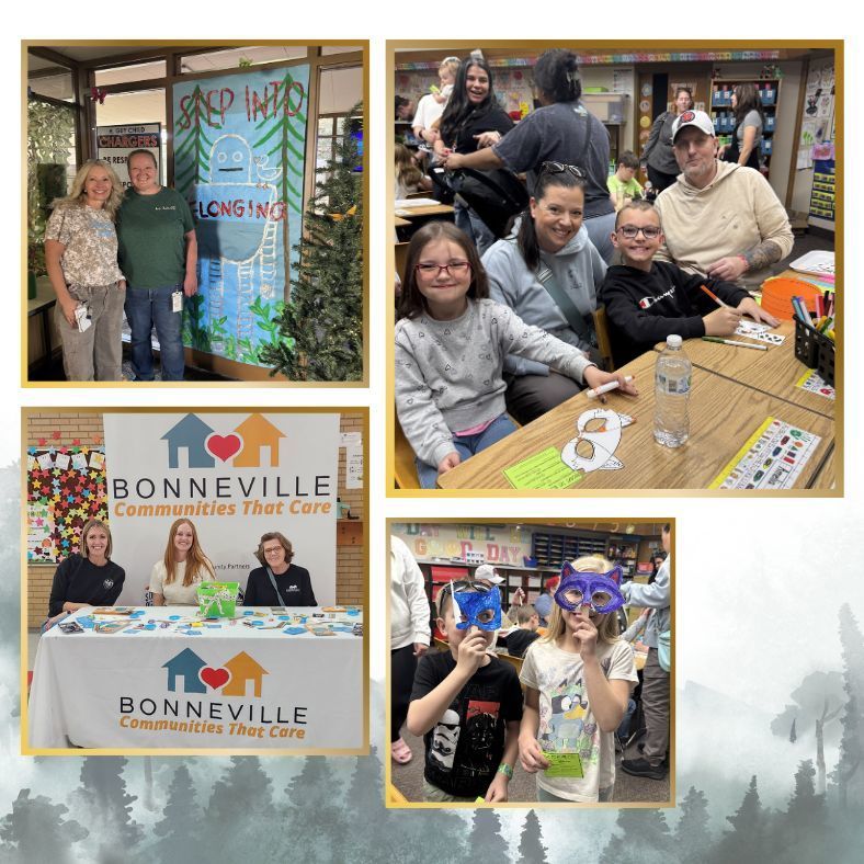 families having fun together at the school.