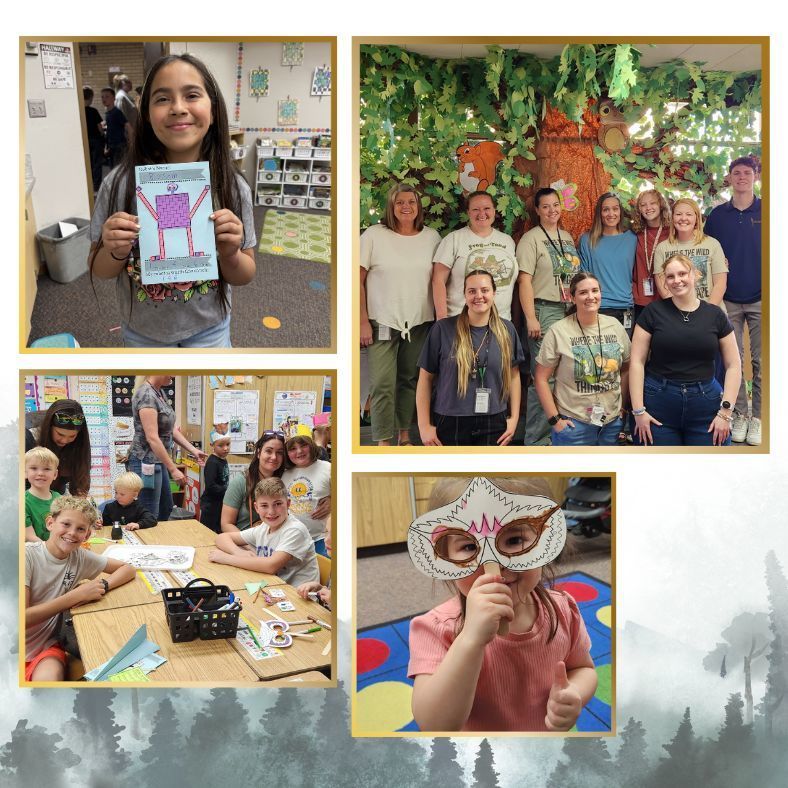 families having fun together at the school.