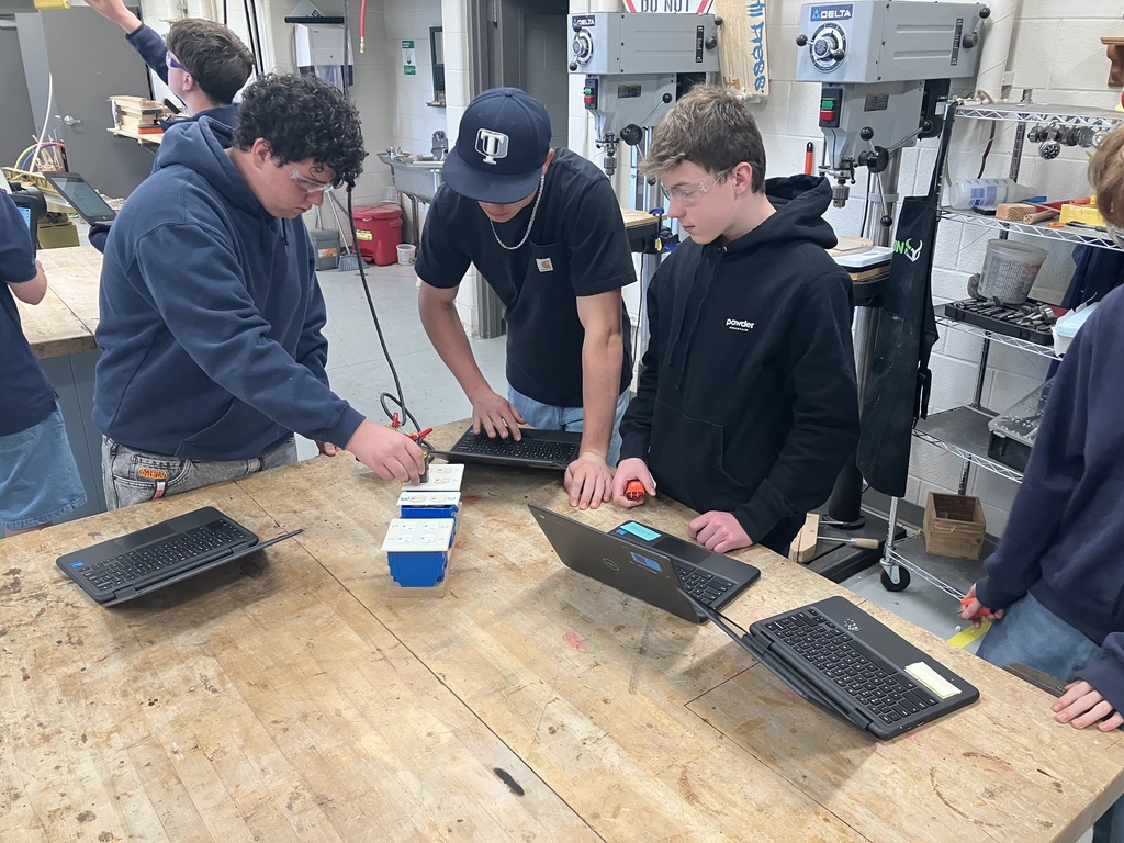 9th Grade Construction Tech class has been learning the basic Concept of the Creation of Electricity and now are about to start building their own circuits but first need to learn how to use the safety tools to check the electrical circuits. Here they are utilizing some key tools in the electrical trade in different ways to see how they work and which one is best for the different situations on hand. 