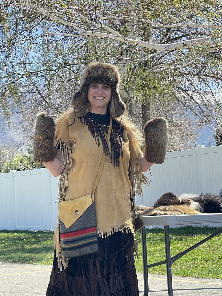 Nurse Meghan with her Beaver Hat and mittons.