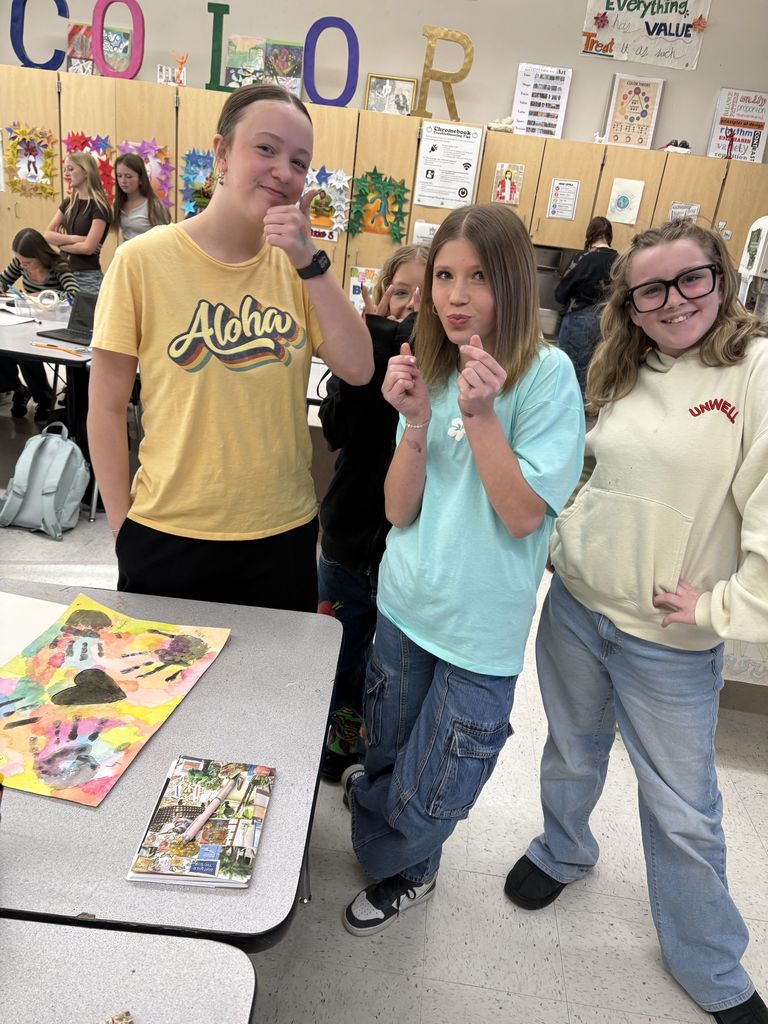 Art Wars- What's an art teacher to do right before and after a break? Maybe wage war!?! Art students in Ms. Park's class worked in small groups competing to create art within a theme, and the class voted for Best Use of Elements, Best Use of Materials, Most Creative, and the People's Choice. Students really put their creativity and community to use as they made art to win trophy bags! 