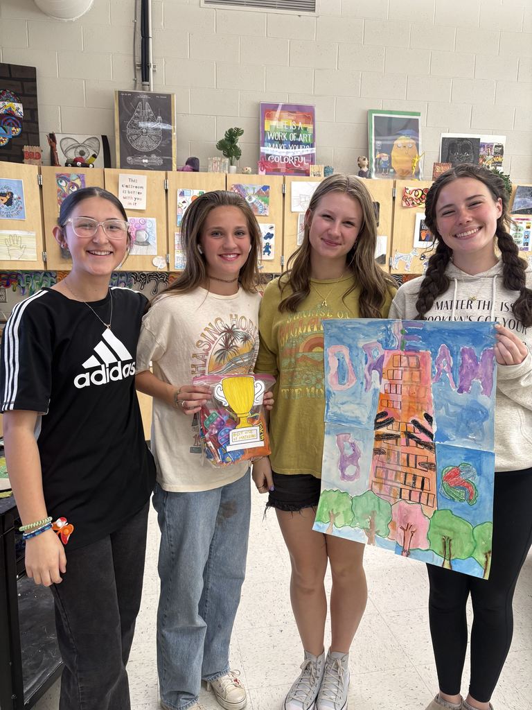 Art Wars- What's an art teacher to do right before and after a break? Maybe wage war!?! Art students in Ms. Park's class worked in small groups competing to create art within a theme, and the class voted for Best Use of Elements, Best Use of Materials, Most Creative, and the People's Choice. Students really put their creativity and community to use as they made art to win trophy bags! 