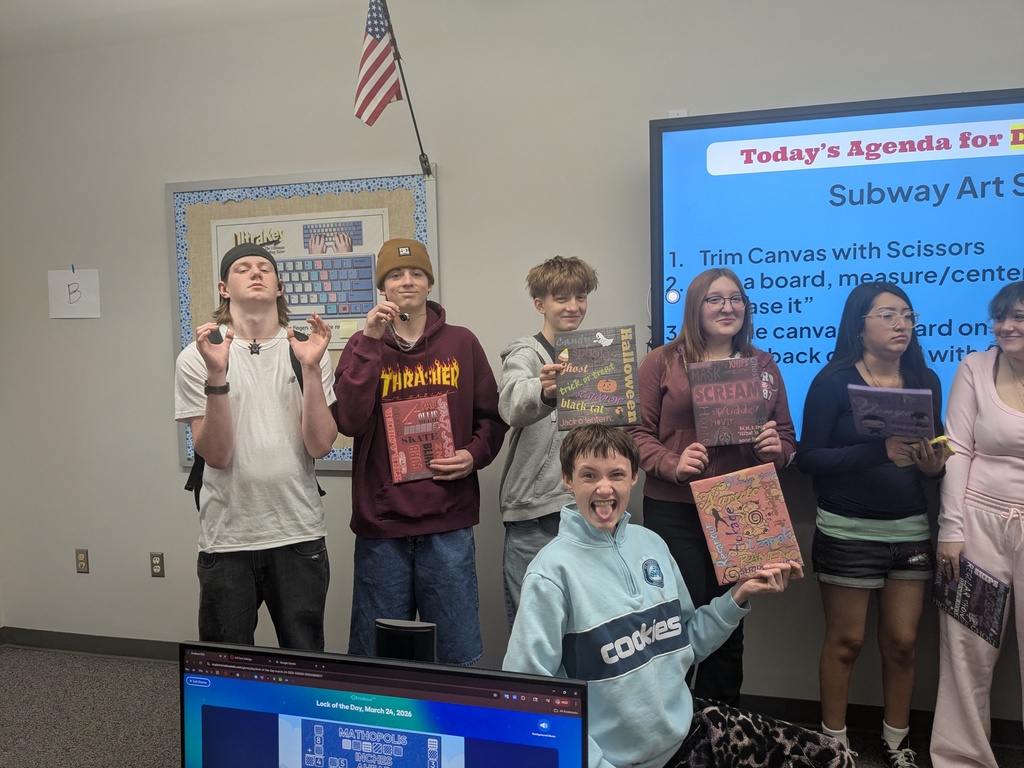 Mrs. Lee's Digital Media Class has been learning Photoshop. We made Subway Art and printed them on Canvas. Kids got to wrap their canvas prints on boards and take them home to keep as artwork for their room or as a gift to someone!