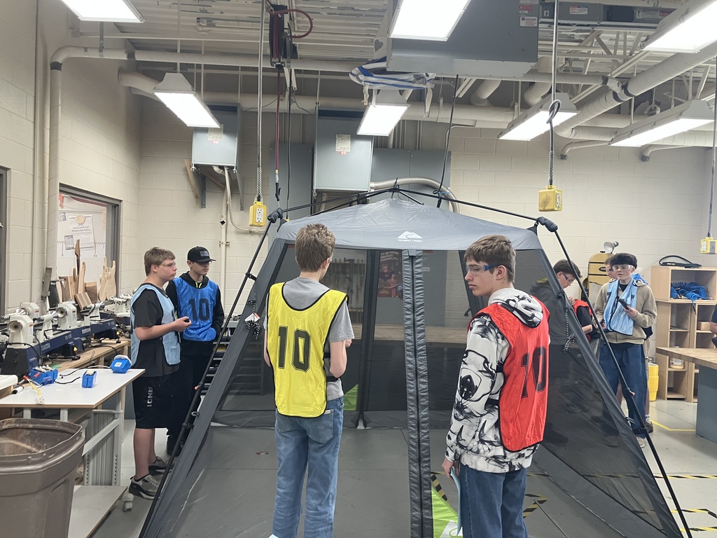 The long awaited day has arrived!! Drone aviation class has learned the basic laws, anatomy and physics needed in flight. They checked out a drone and are starting to master their ability to fly along with logging their flights information. In the coming weeks the challenges will increase in skill level as they master the basics. The jerseys are to help identify roles of the flight crew members and who is on which team. 