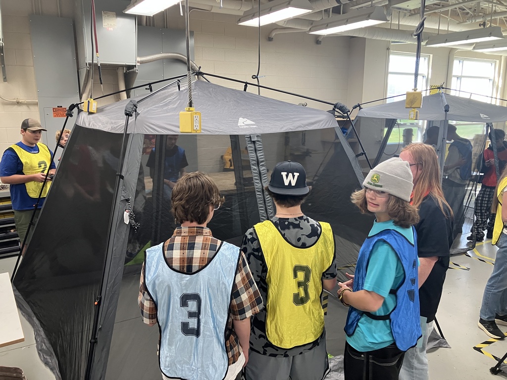 The long awaited day has arrived!! Drone aviation class has learned the basic laws, anatomy and physics needed in flight. They checked out a drone and are starting to master their ability to fly along with logging their flights information. In the coming weeks the challenges will increase in skill level as they master the basics. The jerseys are to help identify roles of the flight crew members and who is on which team. 