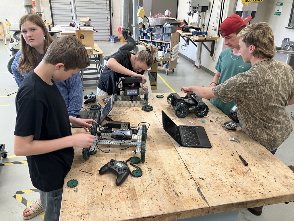 The Robotics and Automation class is working hard at building a winning robot for the Districts Mario Kart Competition. We have one more building day until the Competition on the 13th.  