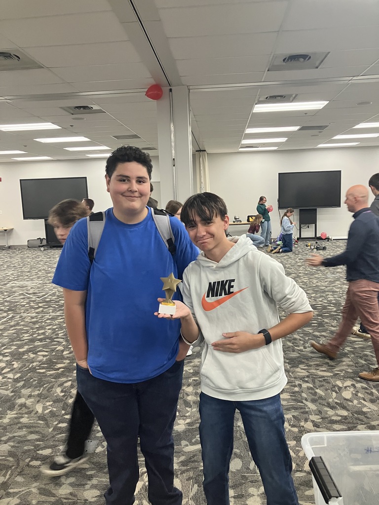 The 8th Grade Robotics class had an awesome time at the District competition on April 13th. Along with other Junior high robotics classes within the district, they were challenged to build a drivable robot that could pop the three balloons of the competition while keeping theirs safe. We took 3rd in the main, 1st and 2nd in design. Way to go Titans!!!