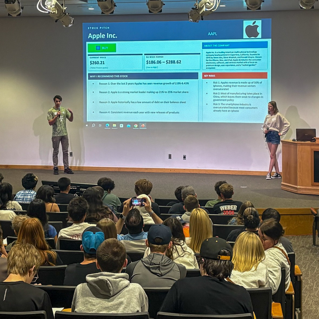 Students at Finance Day at Weber State University