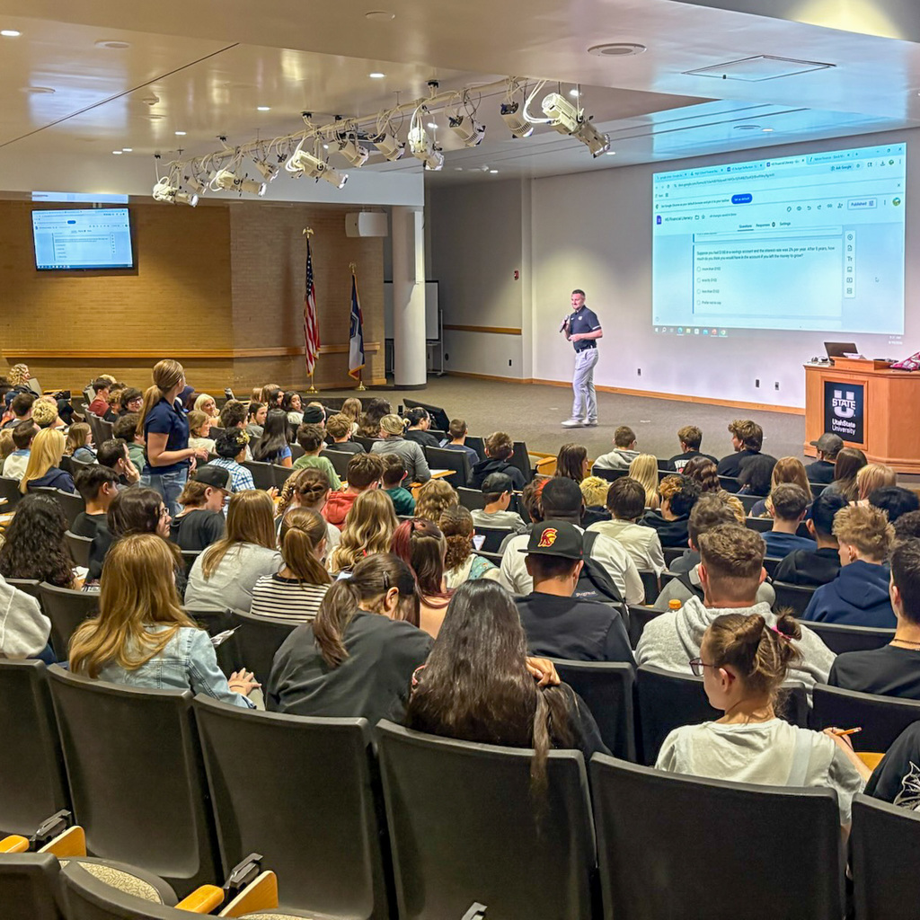 Students at Finance Day at Weber State University