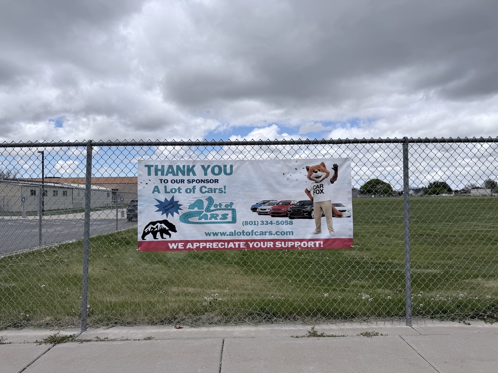 picture of a banner on the fence