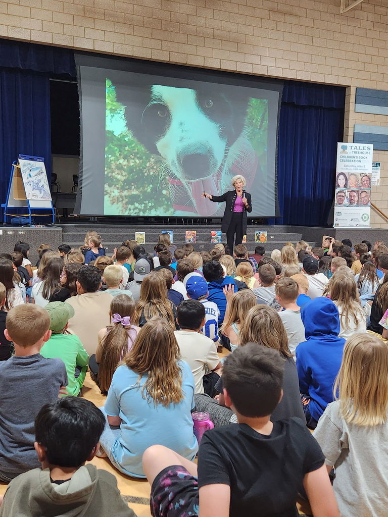 Author Ashley Wolff Presenting to students at Burch Creek Elementary. 