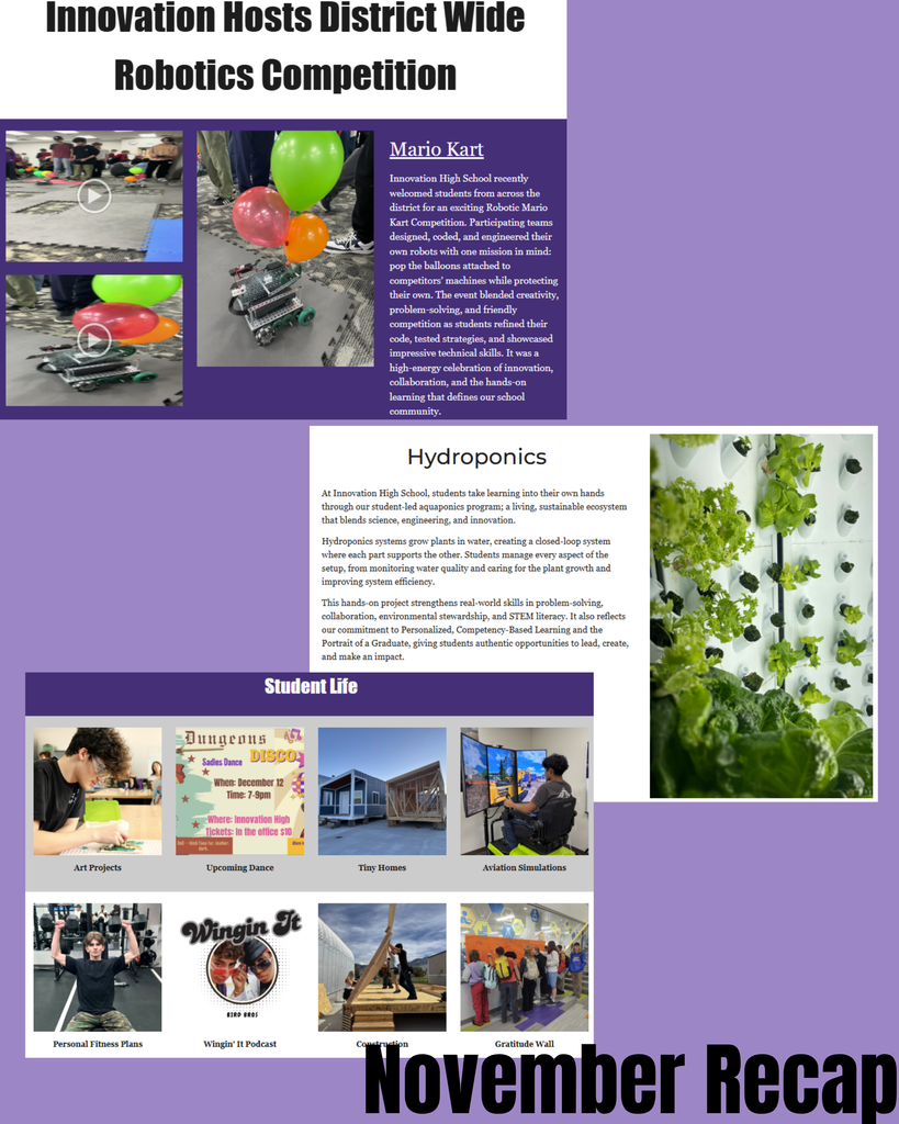 • Our Robotics team hosted a district-wide competition 🤖 • Students explored sustainability through hands-on hydroponics 🌱 • Classrooms came to life with diverse, student-driven projects across subjects