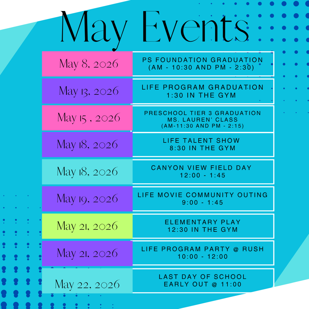 May Schedule