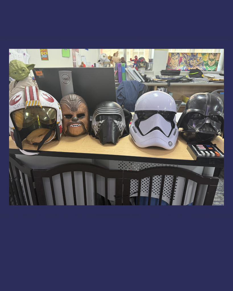 4 Star Wars Helments on display in celebration of May 4th! 
