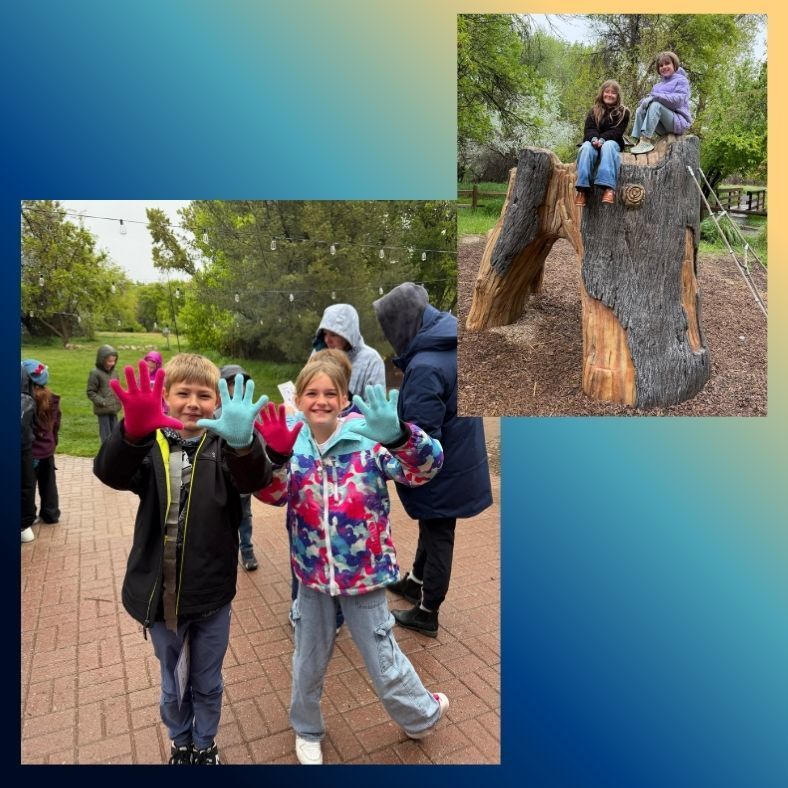 students at the nature center