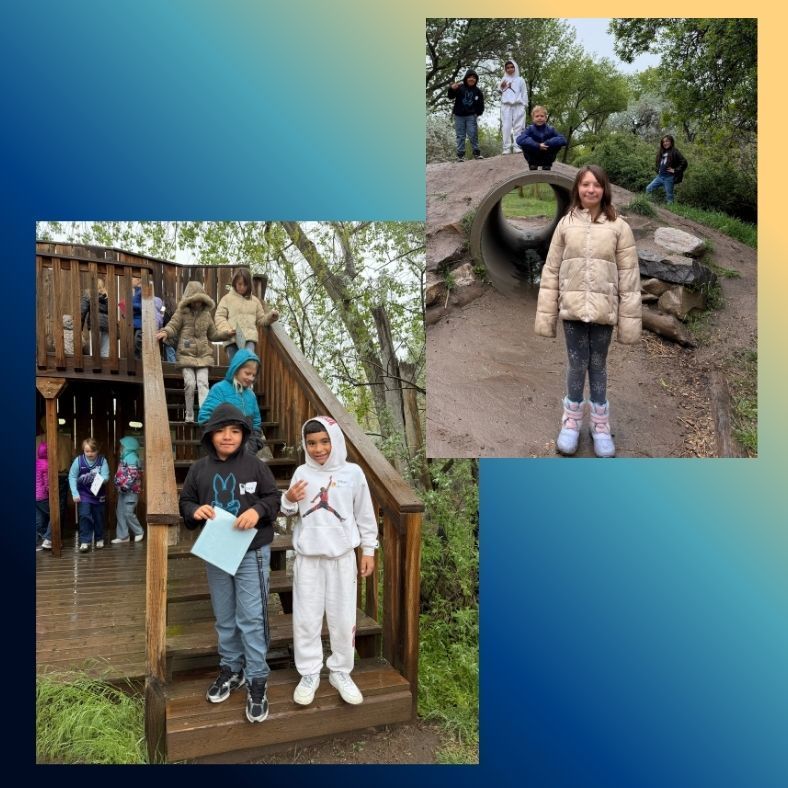 students at the nature center
