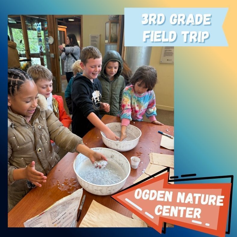 3rd grade fieldtrip at the Ogden Nature Center. students experimenting with molds