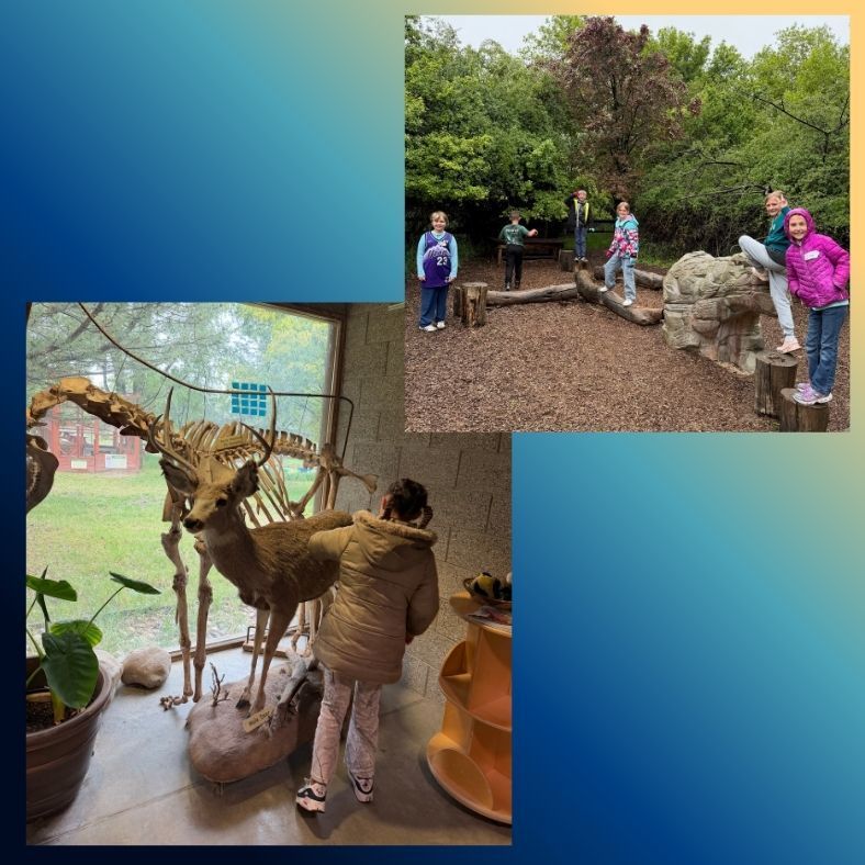 students at the nature center