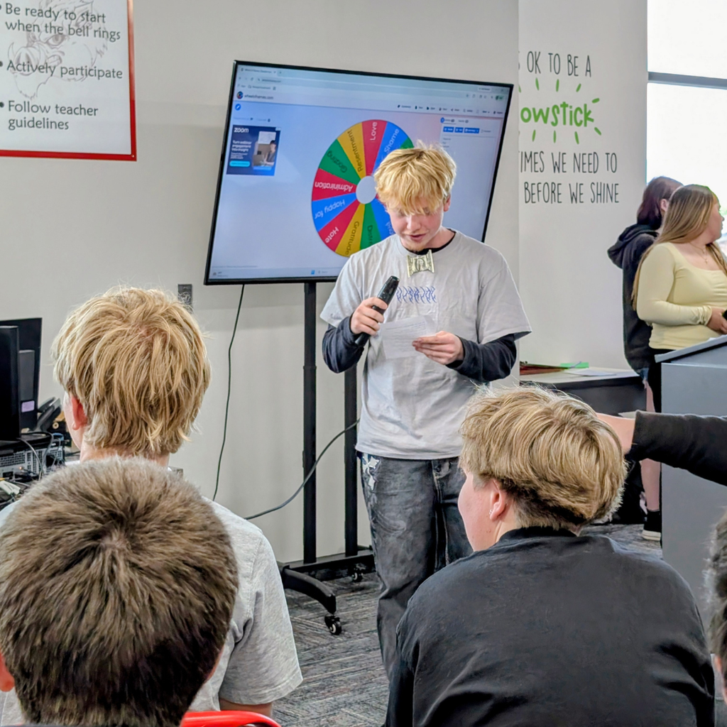 Photographs of Roy Jr High students participating in the annual Poetry Slam