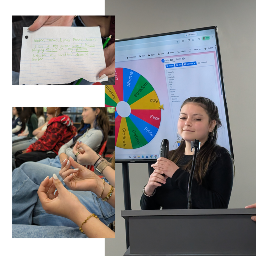 Photographs of Roy Jr High students participating in the annual Poetry Slam