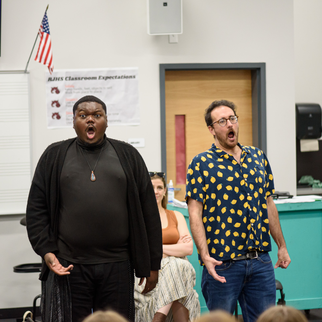 Photographs of Utah Resident Opera Artists from Opera Up Close performing at Roy Jr High.