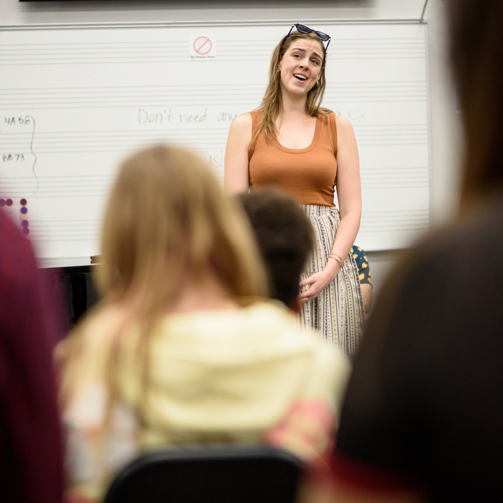 Photographs of Utah Resident Opera Artists from Opera Up Close performing at Roy Jr High.