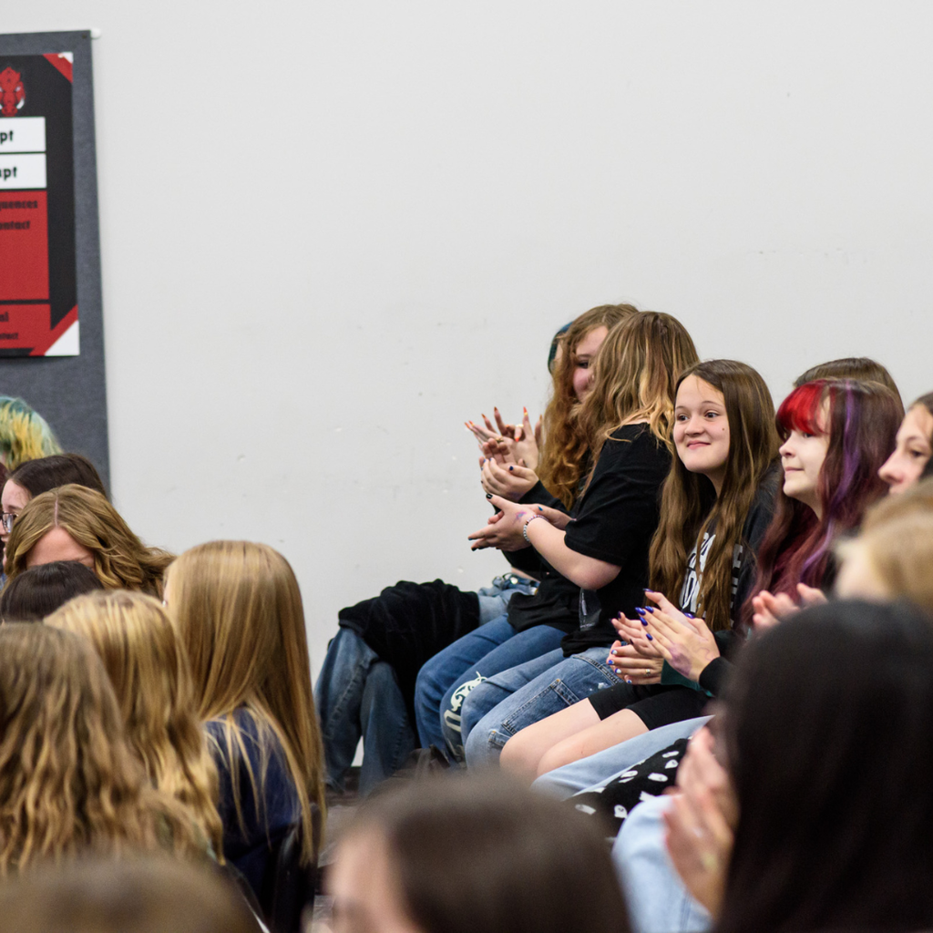 Photographs of Utah Resident Opera Artists from Opera Up Close performing at Roy Jr High.