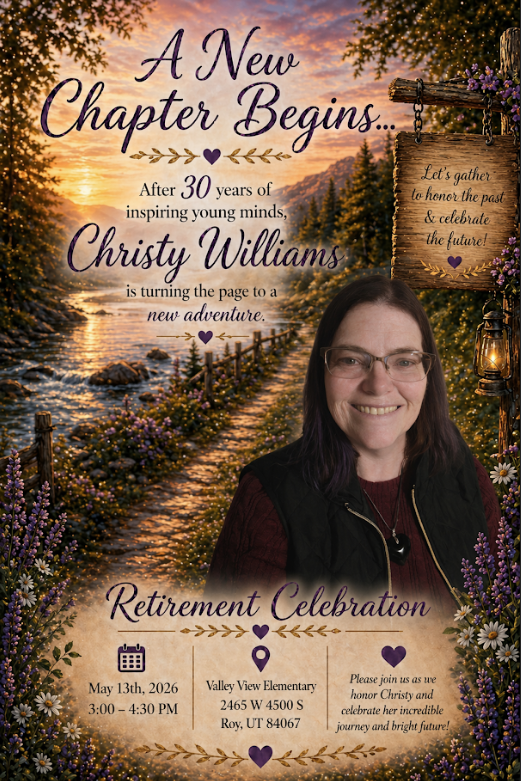 Help us honor and celebrate with Christy Williams after 30 years of service.
