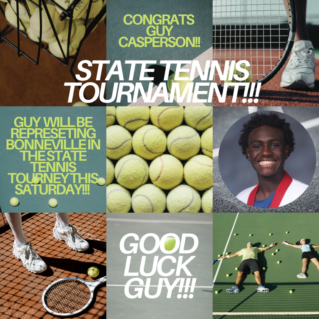congrats guy casperson guy will be representing bonneville in the state tennis tourney this saturday good luck guy